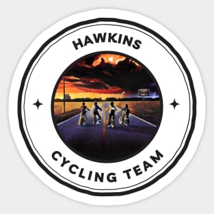 Hawkins Cycling Team V - Black - Funny Sticker